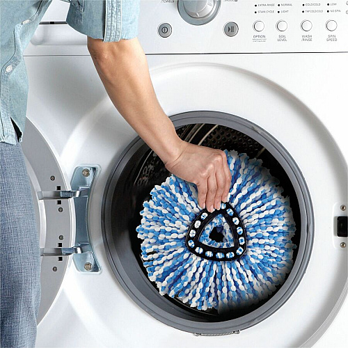 O-Cedar EasyWring RinseClean Spin Mop MicroFiber Head - Washable, Reusable, Machine Washable, Refillable, Telescopic Handle - Multi - 1 Each (168534)