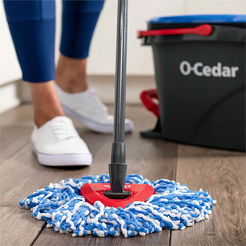 O-Cedar EasyWring RinseClean Spin Mop MicroFiber Head - Washable, Reusable, Machine Washable, Refillable, Telescopic Handle - Multi - 1 Each (168534)