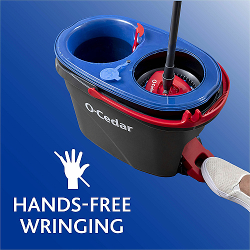 O-Cedar EasyWring RinseClean Spin Mop MicroFiber Head - Washable, Reusable, Machine Washable, Refillable, Telescopic Handle - Multi - 1 Each (168534)