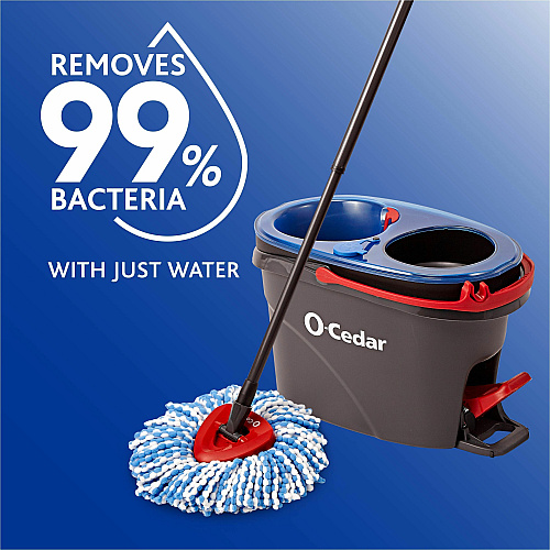 O-Cedar EasyWring RinseClean Spin Mop MicroFiber Head - Washable, Reusable, Machine Washable, Refillable, Telescopic Handle - Multi - 1 Each (168534)