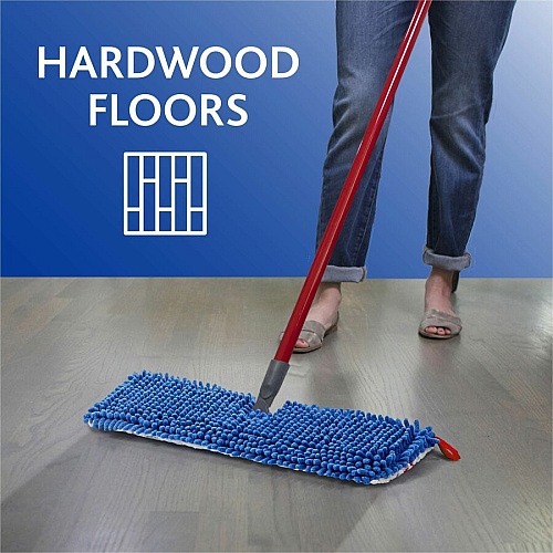 O-Cedar Hardwood Floor 'N More 3-Action Mop MicroFiber Head - Double-sided, Flexible, Reusable, Washable, Swivel Head, Absorbent, Machine Washable - Multi - 1 Each (170381)