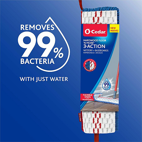 O-Cedar Hardwood Floor 'N More 3-Action Mop Refill MicroFiber - Multi - 1 Each (170385)