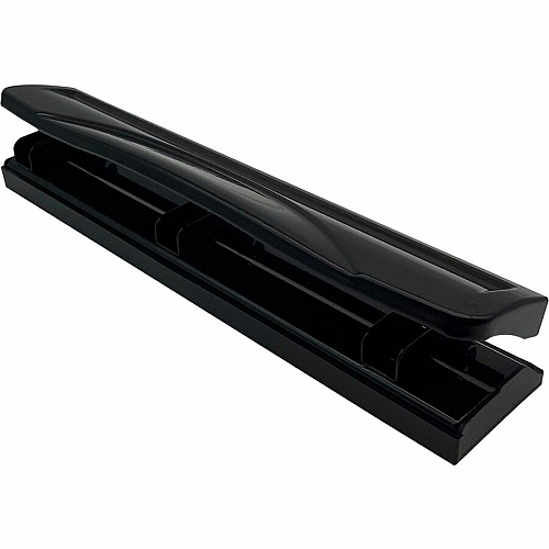 Business Source Nonadjustable 3-Hole Punch 10 Sheet - 1/4" Punch Size - Round Shape - Black (BSN65655)