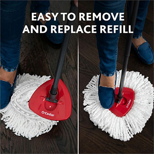 O-Cedar EasyWring Spin Mop & Bucket System Red, Gray - 1 Each (148473)
