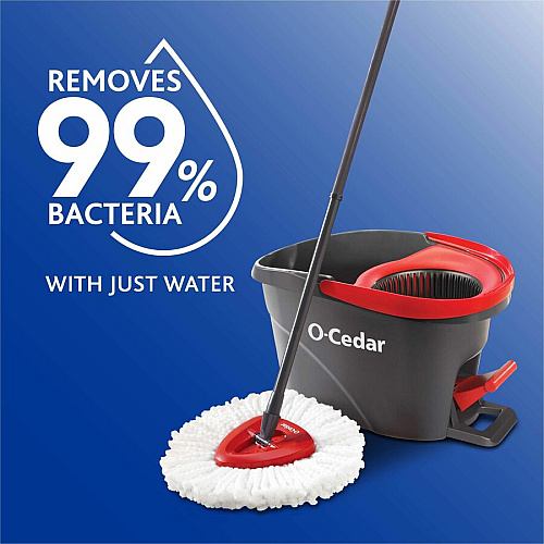 O-Cedar EasyWring Spin Mop & Bucket System Red, Gray - 1 Each (148473)