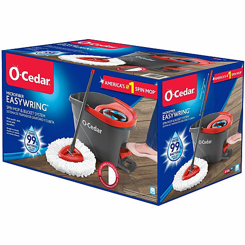 O-Cedar EasyWring Spin Mop & Bucket System Red, Gray - 1 Each (148473)