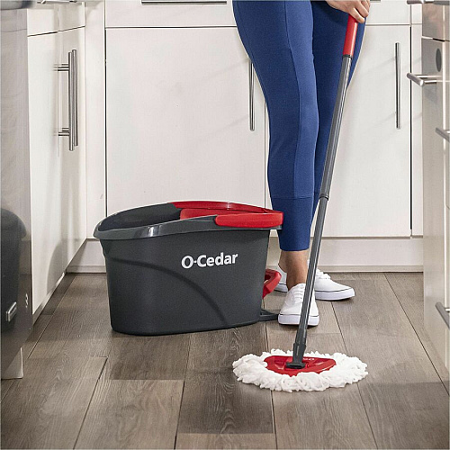 O-Cedar EasyWring Spin Mop & Bucket System Red, Gray - 1 Each (148473)