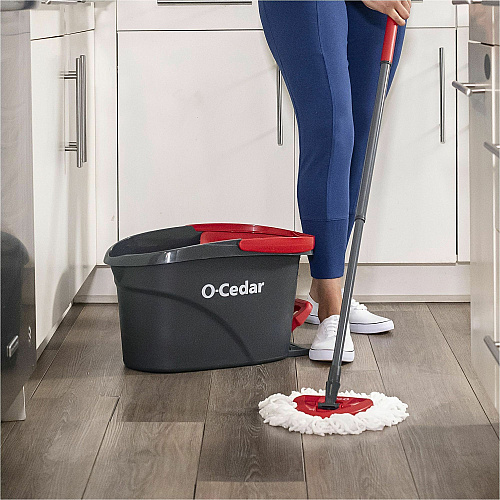 O-Cedar EasyWring Spin Mop & Bucket System Red, Gray - 1 Each (148473)