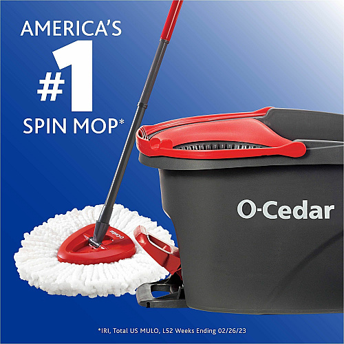 O-Cedar EasyWring Spin Mop & Bucket System Red, Gray - 1 Each (148473)