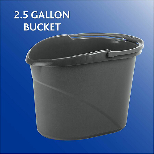 O-Cedar Easy Pour Bucket 3 gal - Splash Resistant, Durable, Handle - Plastic - Gray - 1 Each (152592)