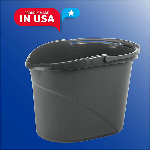 O-Cedar Easy Pour Bucket 3 gal - Splash Resistant, Durable, Handle - Plastic - Gray - 1 Each (152592)