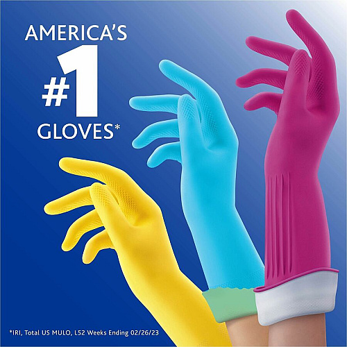 O-Cedar Playtex Handsaver Gloves Hot Water, Chemical Protection - Small Size - Latex, Nitrile, Neoprene - Yellow - Long Lasting, Durable, Anti-microbial, Odor Resistant, Comfortable, Textured Fingertip, Textured Palm, Reusable - For Household - 2 (163677)
