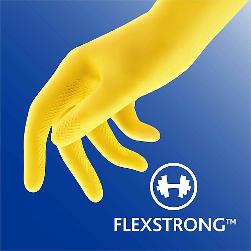 O-Cedar Playtex Handsaver Gloves Hot Water, Chemical Protection - Medium Size - Latex, Nitrile, Neoprene - Yellow - Long Lasting, Durable, Anti-microbial, Odor Resistant, Comfortable, Textured Fingertip, Textured Palm, Reusable - For Household, C (163675)