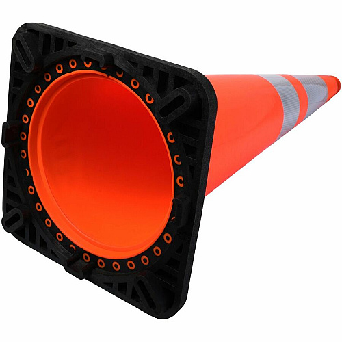Tatco Slimline Traffic Cones 36" Height - Reflective, Flexible - Polyvinyl Chloride (PVC) - Orange - 1 Each (25960)