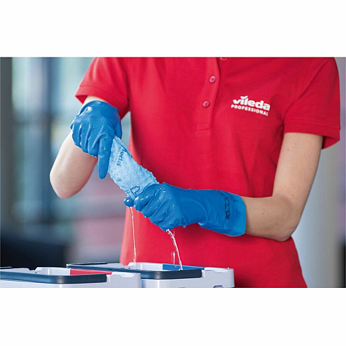 Vileda Professional Breazy Microfiber Cloths 13.78" Length x 13.78" Width - Washable, Hygienic - Blue - 25 / Pack (161610)
