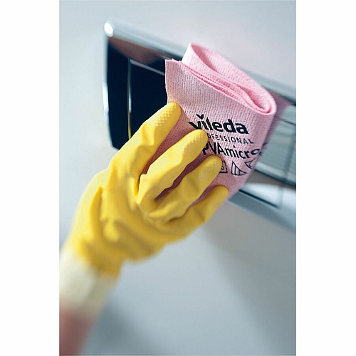 Vileda Professional PVAmicro Cleaning Cloths 15" Length x 14" Width - Streak-free, Absorbent, Flexible, Soft - Red - 5 / Pack (143591)