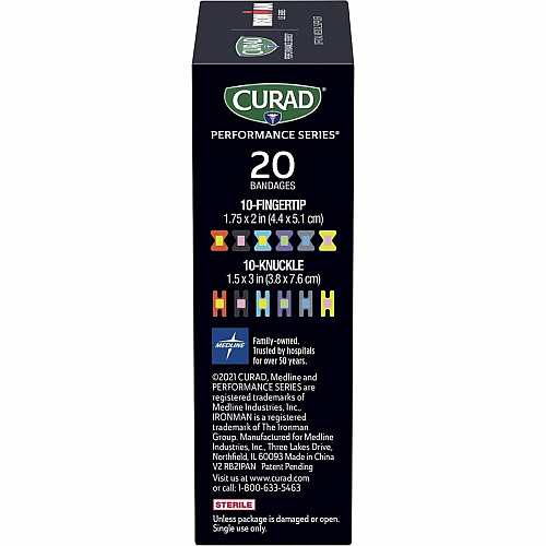 Curad Finger/Knuckle Antibacterial Bandage Assorted Sizes - Assorted - Fabric - 20 / Box (CURIM5021V1)