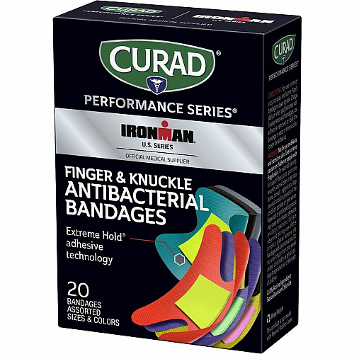 Curad Finger/Knuckle Antibacterial Bandage Assorted Sizes - Assorted - Fabric - 20 / Box (CURIM5021V1)