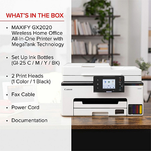 Canon MAXIFY GX2020 Wired & Wireless Inkjet Multifunction Printer - Color