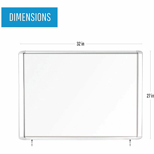 MasterVision Water-Resistant Enclosed Dry-Erase Board 30" (2.5 ft) Width x 26.5" (2.2 ft) Height - White Lacquered Steel Surface - Anodized Aluminum Aluminum Frame - Rectangle - Magnetic - 1 Each (VT340609760)