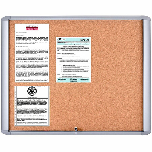 MasterVision Water-Resistant Enclosed Corkboard 30" Board Height x 26.50" Board Width x 0.70" Board Depth - Light Brown Cork Surface - Water Resistant - Gray Anodized Aluminum Frame - 32" Height x 27" Width - 1 Each (VT340601760)