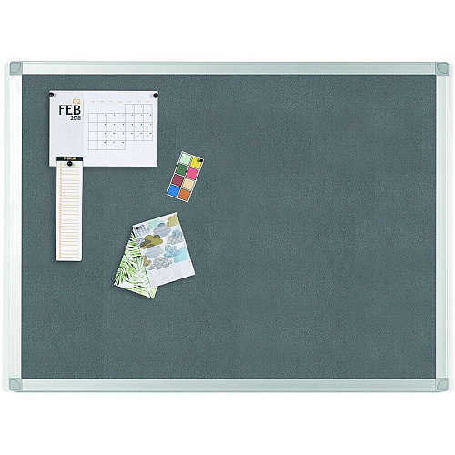 MasterVision Ayda Fabric Bulletin Board Gray Fabric, Felt Surface - Self-healing, Sleek Style - Aluminum Frame - 18" Height x 24" Width - 1 Each (FA02429214)