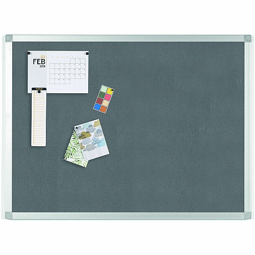 MasterVision Ayda Fabric Bulletin Board Gray Fabric, Felt Surface - Self-healing, Sleek Style - Aluminum Frame - 18" Height x 24" Width - 1 Each (FA02429214)