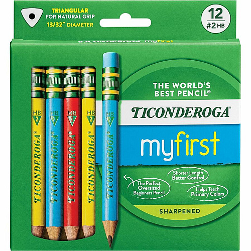 Dixon My First Short Pencils Assorted Barrel - 12 / Box (X33112)