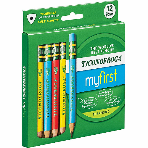Dixon My First Short Pencils Assorted Barrel - 12 / Box (X33112)