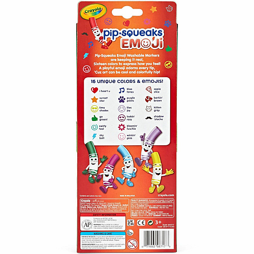 Crayola Pip Squeaks Marker Stamps Washable - Assorted Ink - 16 / Pack (588717)