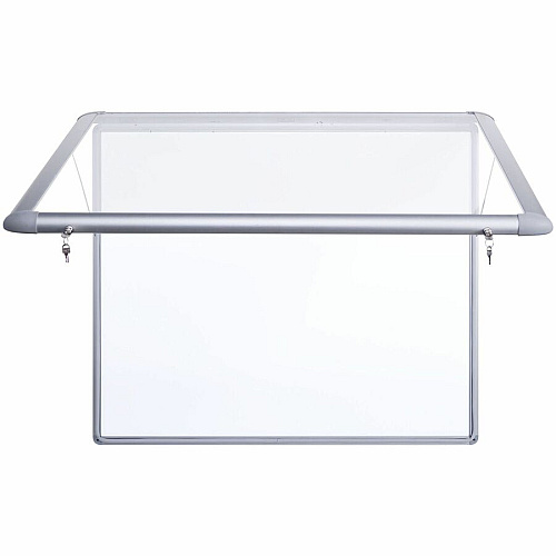 MasterVision Water-Resistant Enclosed Dry-Erase Board 40" (3.3 ft) Width x 38.3" (3.2 ft) Height - White Lacquered Steel Surface - Anodized Aluminum Aluminum Frame - Rectangle - Magnetic - 1 Each (VT380609760)