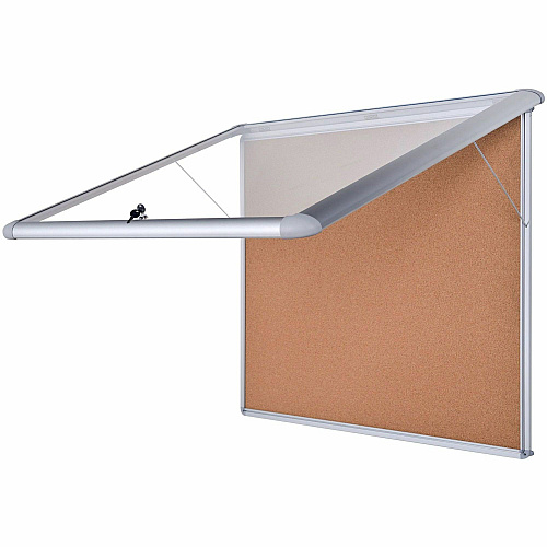 MasterVision Water-Resistant Enclosed Corkboard 47" Board Height x 38.30" Board Width x 0.70" Board Depth - Light Brown Cork Surface - Water Resistant - Gray Anodized Aluminum Frame - 48" Height - 1 Each (VT380601760)