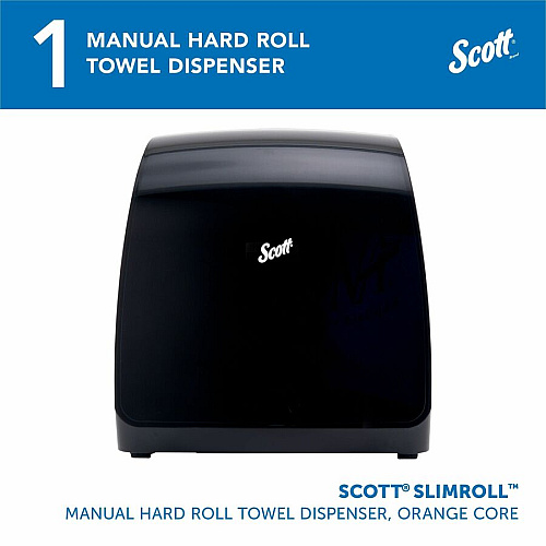 Scott Slimroll Towel Dispenser 13" Height x 12.7" Width x 7.2" Depth - Plastic - Black - Hygienic, Compact, Wall Mountable, Touch-free - 1 Carton (47092)
