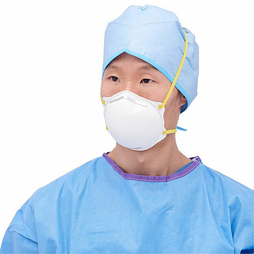 Medline Cone-Style N95 Surgical Respirator Masks Recommended for: Surgical - Regular - Airborne Particle, Flying Particle Protection - Polyester, Metal - White - Fluid Resistant, Disposable, Latex-free - 20/Box - 12 / Carton (NON24506AZCT)