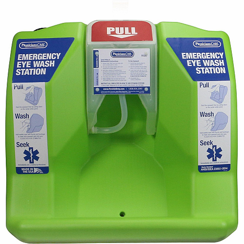 PhysiciansCare Eyewash Station 16 gal - 0.25 Hour - Clear, Bright Green (91288)