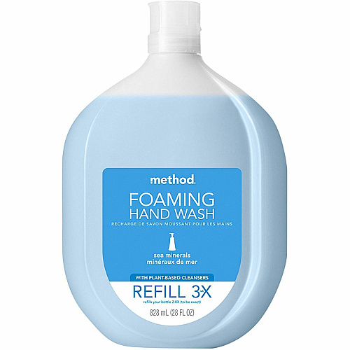 Method Sea Minerals Gel Hand Wash Refill Sea Mineral ScentFor - Bottle Dispenser - Hand - Light Blue - Refillable, Cruelty-free, Paraben-free, Phthalate-free - 6 / Carton (327773CT)