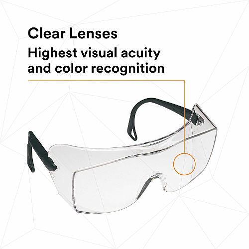 3M OX Protective Eyewear - Clear Lens Recommended for: Workplace, Eye - Fog, UVA, UVB, UVC Protection - Polycarbonate - Black - Anti-fog, Anti-scratch, Comfortable, Adjustable Temple, Impact Resistant - 1 Each (1216600000)