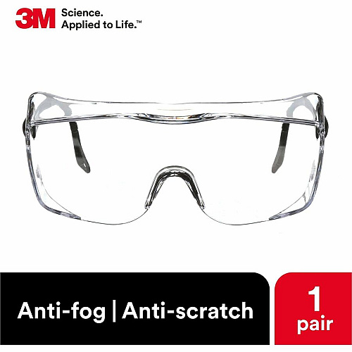 3M OX Protective Eyewear - Clear Lens Recommended for: Workplace, Eye - Fog, UVA, UVB, UVC Protection - Polycarbonate - Black - Anti-fog, Anti-scratch, Comfortable, Adjustable Temple, Impact Resistant - 1 Each (1216600000)