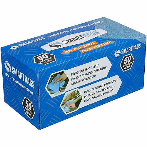 Monarch Smart Rags Microfiber Cloths For Automotive, Office, Healthcare, Household, Garage, Breakroom, Hospital, Industry - Reusable, Streak-free, Lint-free, Dirt Resistant, Grime Resistant - Blue - 50 / Box (M950B)