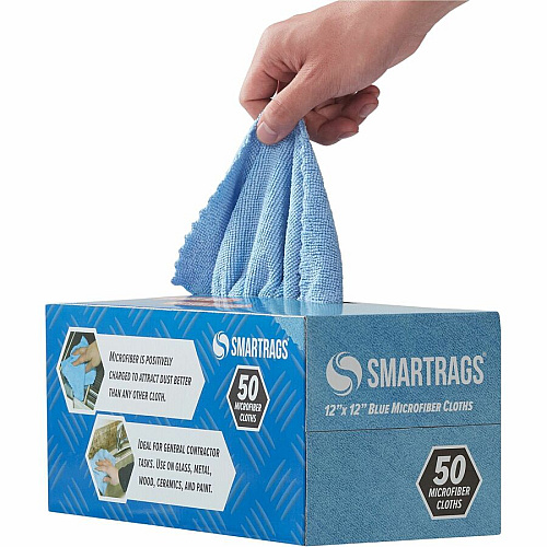 Monarch Smart Rags Microfiber Cloths For Automotive, Office, Healthcare, Household, Garage, Breakroom, Hospital, Industry - Reusable, Streak-free, Lint-free, Dirt Resistant, Grime Resistant - Blue - 50 / Box (M950B)