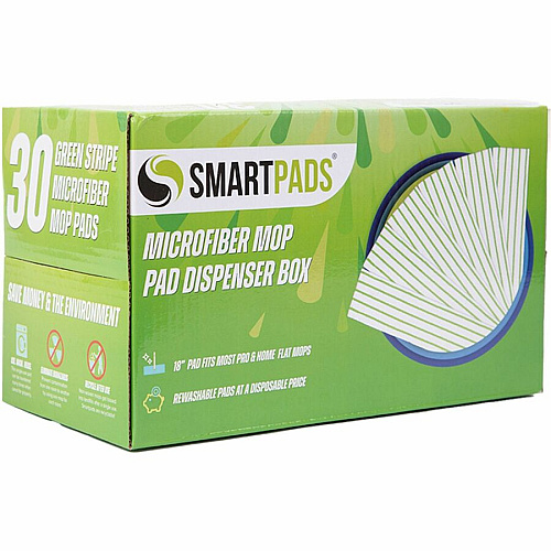 Monarch Microfiber Wet/Dry Mop Pad Refills 5" Width x 18" Depth - Woven, MicroFiber - White/Green - 30 / Box (M901RMPGR)