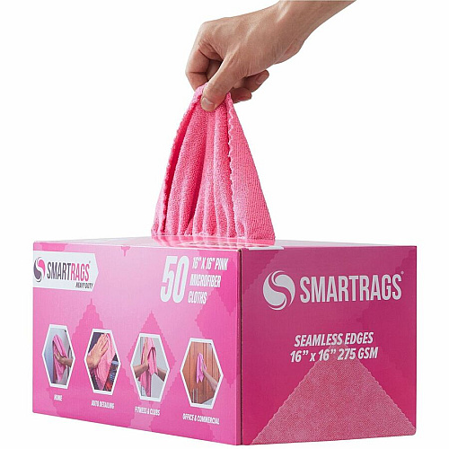 Monarch Smart Rags Microfiber Cloths For Institutional, Automotive, Office, Healthcare, Household, Garage, Breakroom, Factory, Hospital - Heavy Duty, Reusable, Streak-free, Lint-free, Dirt Resistant, Grime Resistant - Pink - 50 / Box (M930P)
