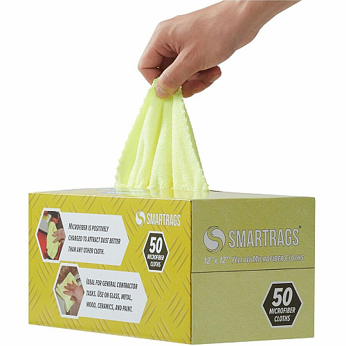 Monarch Smart Rags Microfiber Cloths For Automotive, Office, Healthcare, Household, Garage, Breakroom, Hospital, Industry - Reusable, Streak-free, Lint-free, Dirt Resistant, Grime Resistant - Blue - 50 / Box (M950Y)