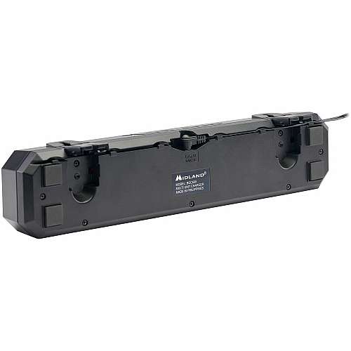 Midland Two-Way Radio 6-Slotted Charger Docking - Two-way Radio - 6 Slot - Charging Capability - Black - Wall Mount, Desktop (BGC600)