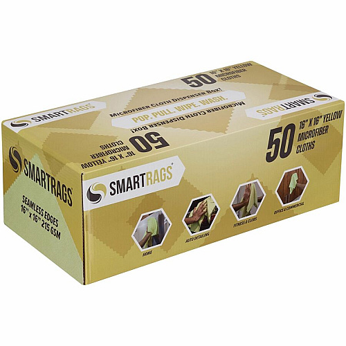 Monarch Smart Rags Microfiber Cloths For Automotive, Office, Healthcare, Household, Garage, Breakroom, Factory, Hospital, Industry, Nursing Home - Reusable, Streak-free, Lint-free, Dirt Resistant, Grime Resistant - Yellow - 50 / Box (M931Y)