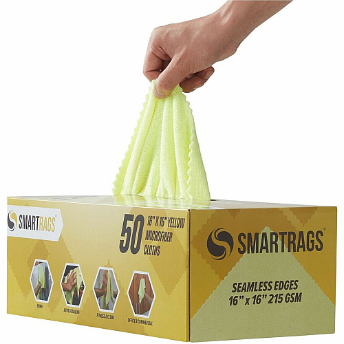 Monarch Smart Rags Microfiber Cloths For Automotive, Office, Healthcare, Household, Garage, Breakroom, Factory, Hospital, Industry, Nursing Home - Reusable, Streak-free, Lint-free, Dirt Resistant, Grime Resistant - Yellow - 50 / Box (M931Y)