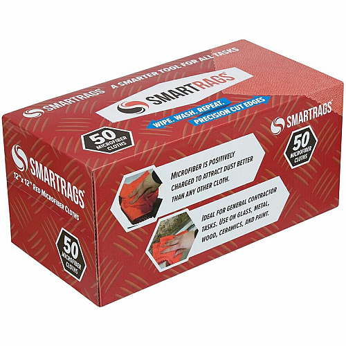 Monarch Smart Rags Microfiber Cloths For Automotive, Office, Healthcare, Household, Garage, Breakroom, Hospital, Industry - Reusable, Streak-free, Lint-free, Dirt Resistant, Grime Resistant - Red - 50 / Box (M950R)
