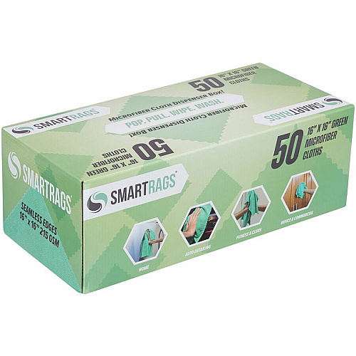 Monarch Smart Rags Microfiber Cloths For Automotive, Office, Healthcare, Household, Garage, Breakroom, Factory, Hospital, Industry, Nursing Home - Reusable, Streak-free, Lint-free, Dirt Resistant, Grime Resistant - Green - 50 / Box (M931G)