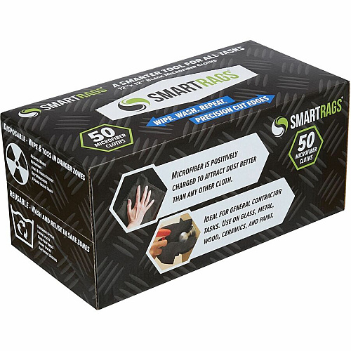 Monarch Smart Rags Microfiber Cloths For Automotive, Office, Healthcare, Household, Garage, Breakroom, Hospital, Industry - Reusable, Streak-free, Lint-free, Dirt Resistant, Grime Resistant - Black - 50 / Box (M950BLK)