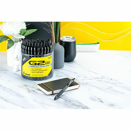 G2 Edge Gel Pen 0.7 mm Fine Pen Point - Refillable - Black Ink - Gel-based - Tungsten Carbide Tip - 36 / Pack (15955)